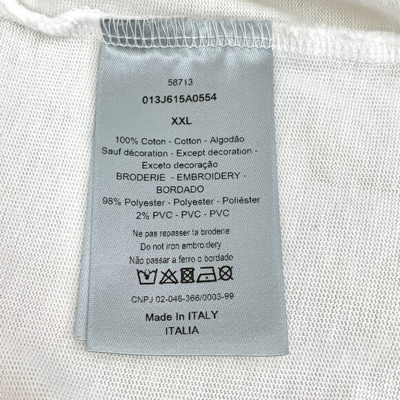 EM0092 Dior white logo badge cotton round neck short sleeve T-shirt XXL - Picture 7 of 8